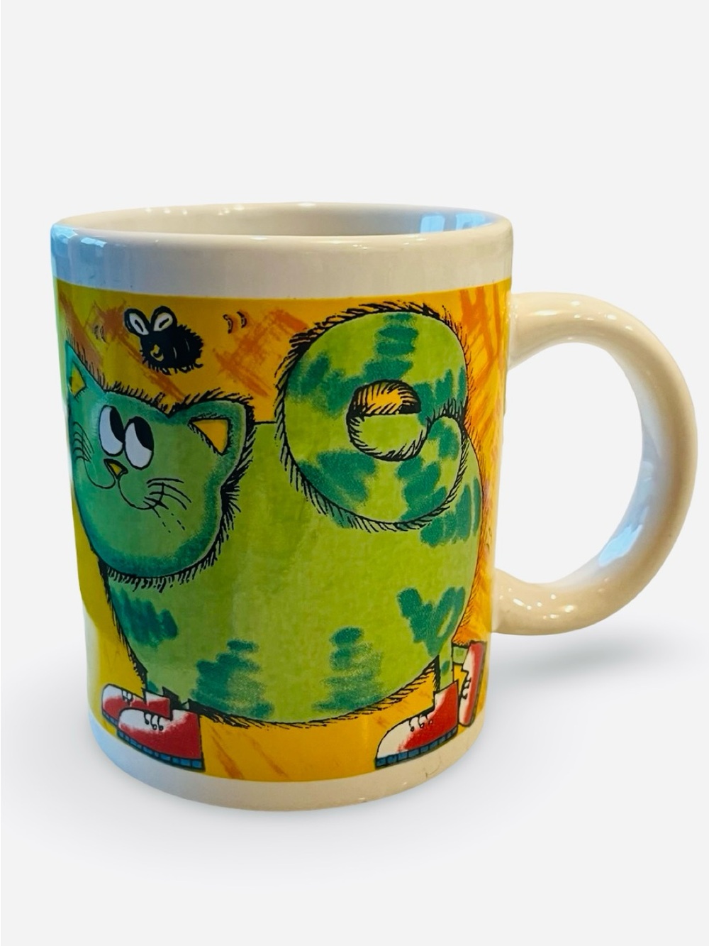 Whimsical Cat in Sneakers Ceramic Mug